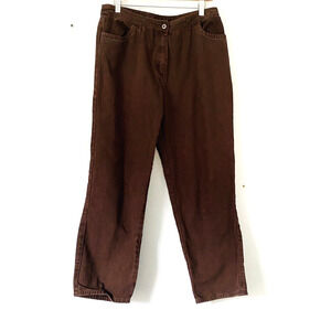 J. Jil Pants Womens Size 16 Petite Cotton Linen Blend Wide Leg Casual